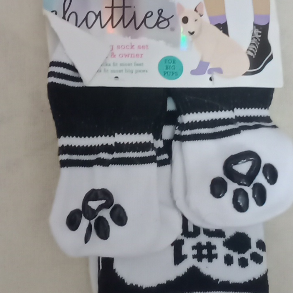 Chatties matching low cut sock set for pet & owner for big pups
